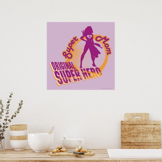 Super mam Original Super Hero Poster (Keuken)