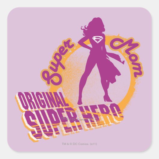 Super mam Original Super Hero Vierkante Sticker (Voorkant)
