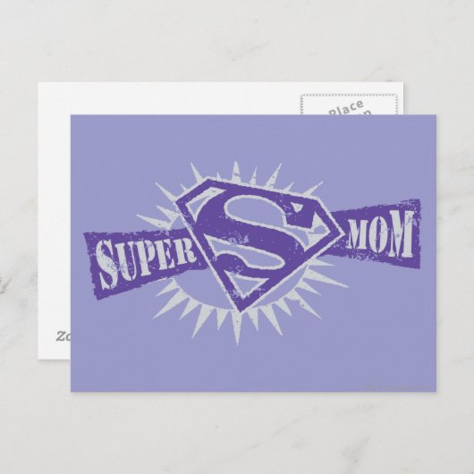 Super Mam Paarse Starburst Briefkaart (Voorkant / Achterkant)