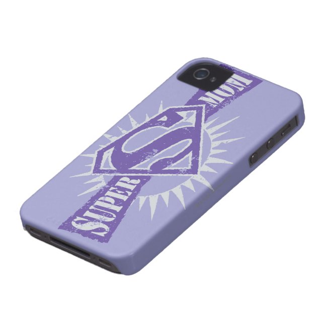 Super Mam Paarse Starburst Case-Mate iPhone Case (Onderkant)