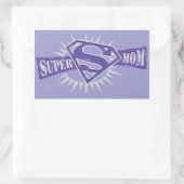 Super Mam Paarse Starburst Rechthoekige Sticker (Tas)
