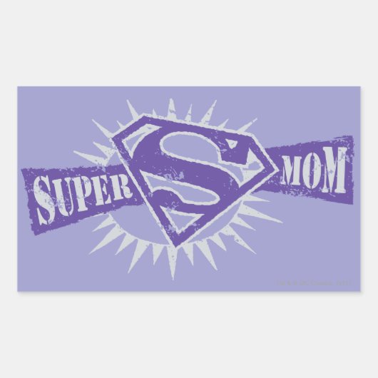 Super Mam Paarse Starburst Rechthoekige Sticker (Voorkant)