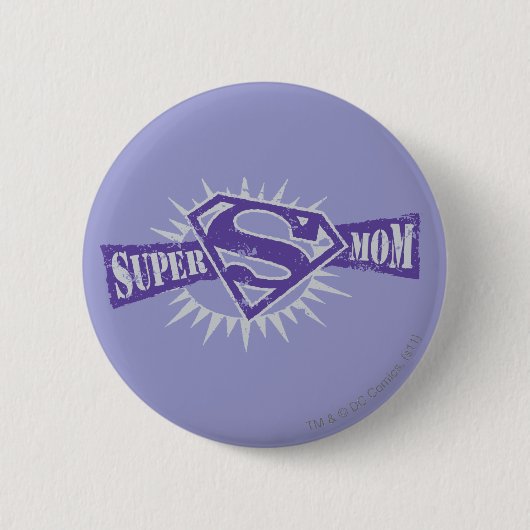 Super Mam Paarse Starburst Ronde Button 5,7 Cm (Voorkant)