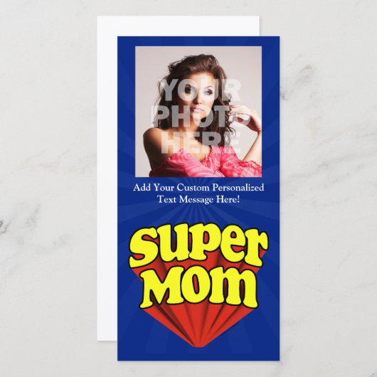 Super Mam Red/Yellow/Blue Superheld Moederdag (Voorkant / Achterkant)