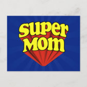 Super Mam Red/Yellow/Blue Superheld Moederdag Briefkaart (Voorkant)