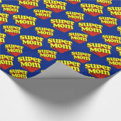 Super Mam Red/Yellow/Blue Superheld Moederdag Cadeaupapier (Hoek)