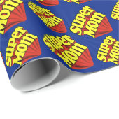 Super Mam Red/Yellow/Blue Superheld Moederdag Cadeaupapier (Rol Hoek)