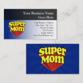 Super Mam Red/Yellow/Blue Superheld Moederdag Contactkaartje (Voorkant / Achterkant)