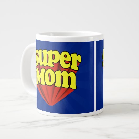 Super Mam Red/Yellow/Blue Superheld Moederdag Grote Koffiekop (Links)