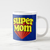 Super Mam Red/Yellow/Blue Superheld Moederdag Grote Koffiekop (Rechts)