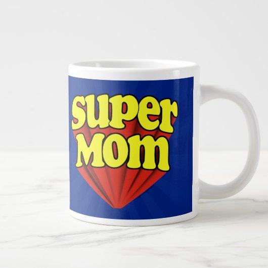 Super Mam Red/Yellow/Blue Superheld Moederdag Grote Koffiekop (Rechts)