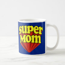 Super Mam Red/Yellow/Blue Superheld Moederdag