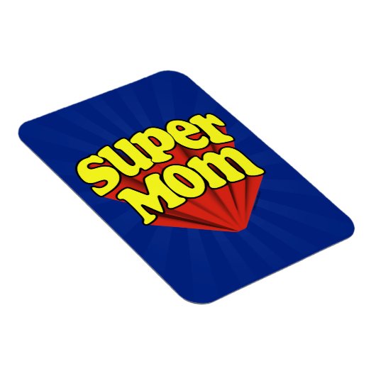 Super Mam Red/Yellow/Blue Superheld Moederdag Magneet (Rechterzijde)