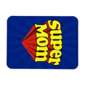 Super Mam Red/Yellow/Blue Superheld Moederdag Magneet (Horizontaal)