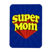 Super Mam Red/Yellow/Blue Superheld Moederdag Magneet (Verticaal)