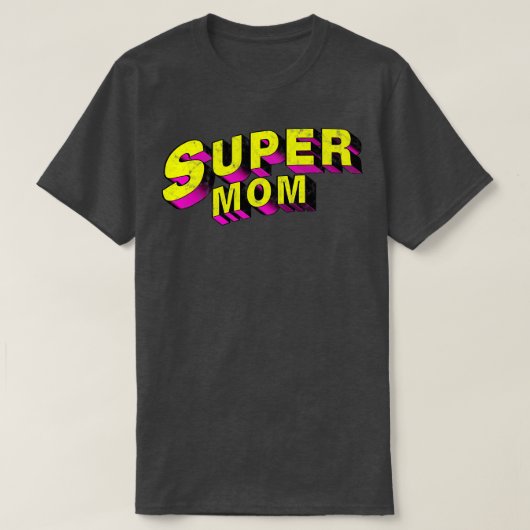Super mam Retro  in nood t-shirt vrolijke mot (Design voorkant)