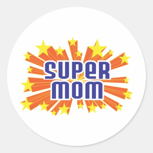 Super Mam Ronde Sticker (Voorkant)