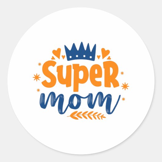 Super Mam Ronde Sticker (Voorkant)