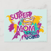 Super mam Saving the World Briefkaart (Voorkant)