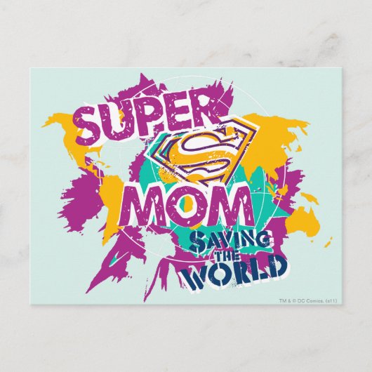 Super mam Saving the World Briefkaart (Voorkant)