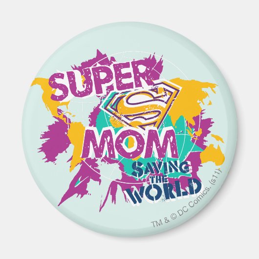Super mam Saving the World Magneet (Voorkant)