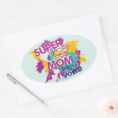 Super mam Saving the World Ovale Sticker (Envelop)
