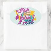 Super mam Saving the World Ovale Sticker (Tas)