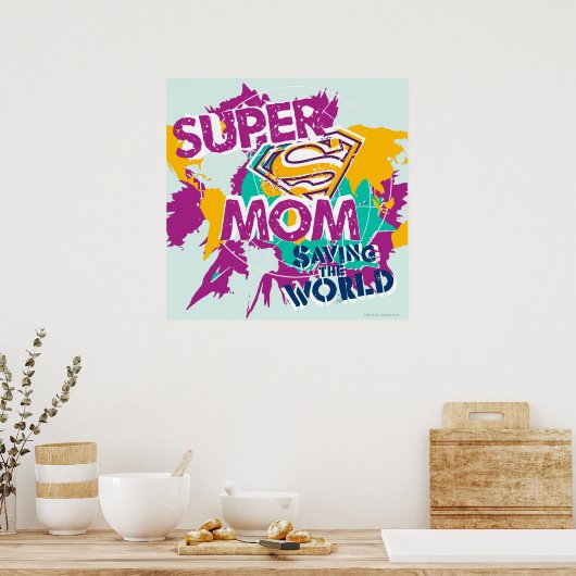 Super mam Saving the World Poster (Keuken)