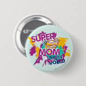 Super mam Saving the World Ronde Button 5,7 Cm (Voorkant /achterkant)