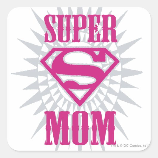 Super Mam Starburst Vierkante Sticker (Voorkant)