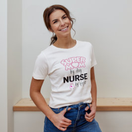 Super mam tegen dag zuster tegen nacht t-shirt