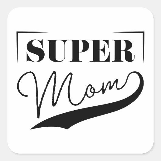Super Mam Vierkante Sticker (Voorkant)
