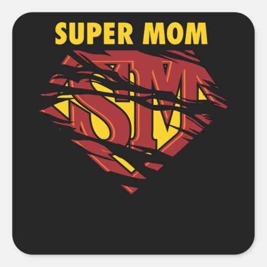 Super Mam Vierkante Sticker (Voorkant)