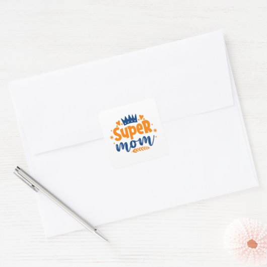 Super Mam Vierkante Sticker (Envelop)