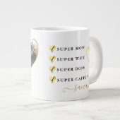 Super mam Wife Boss Heart Moederdag Grote Koffiekop (Voorkant rechts)