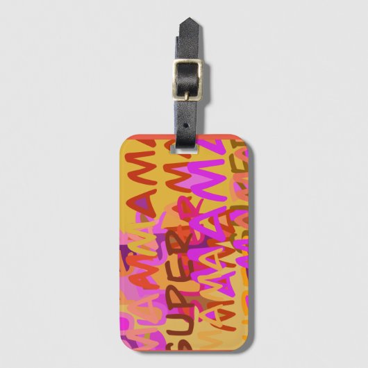 Super mama bagagelabel (Voorkant (verticaal))