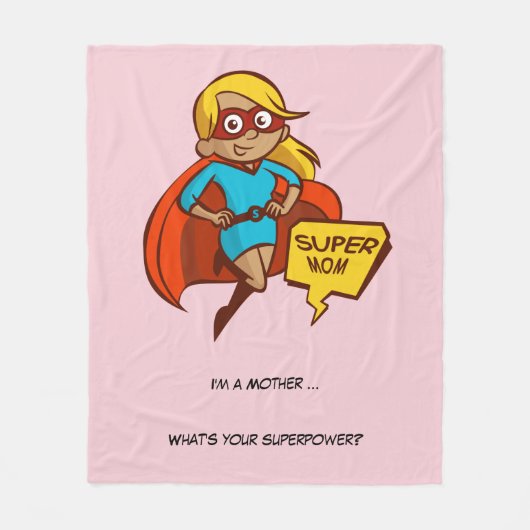 Super-mama Fleece Deken (Voorkant)