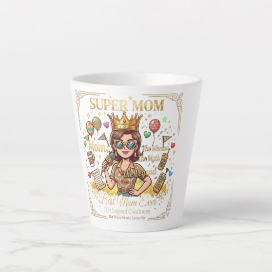 Super mama koffiekop  latte mok (Voorkant)