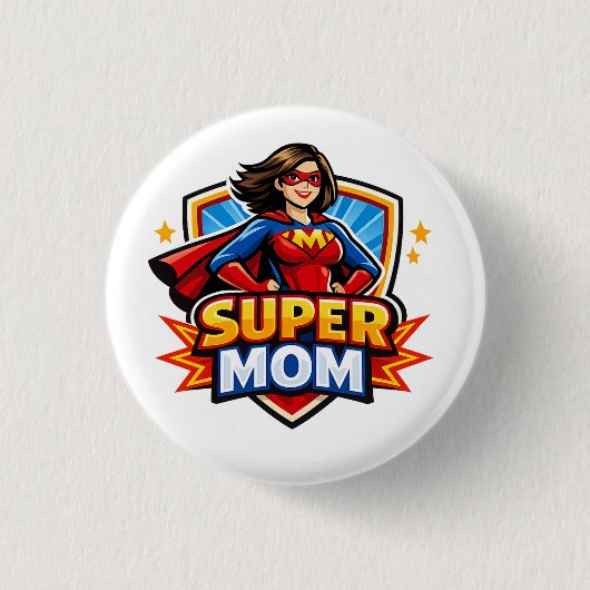 Super Mama Ronde Button 3,2 Cm (Voorkant)