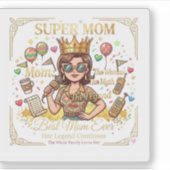 Super mama sticker vierkant (Voorkant)