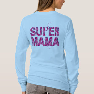 Super Mama Stijlvolle Bloemen Typografie T-shirt
