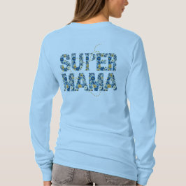 Super Mama Stijlvolle Bloemen Typografie T-shirt