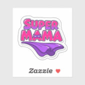 Super Mama Superheld Moeder Cape Sticker (Vel)