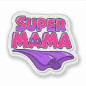 Super Mama Superheld Moeder Cape Sticker (Voorkant)