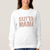 Super Mama Typografie Speelse Stippen Trui (Voorkant)