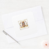 Super mama vierkante sticker (Envelop)