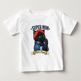 Super Mama Zwarte Kat – Moederdag T-shirt