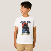 Super Mama Zwarte Kat – Moederdag T-shirt (Voorkant volledig)