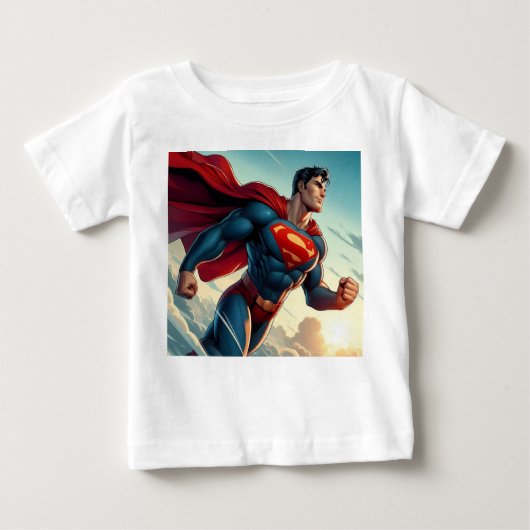 Super Man Baby Fine Jersey T-shirt (Voorkant)