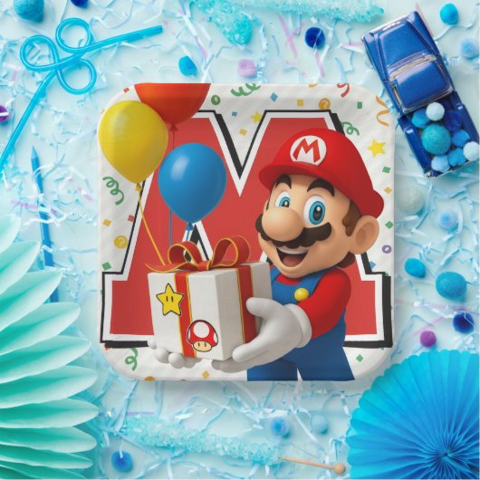 super Mario  Papieren Bordje (Feest)